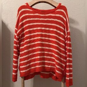 Striped Red and White Women's Lightweight Sweater size XL